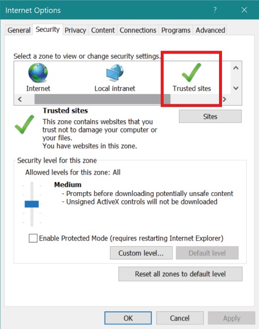 Why are the addin contents blank in Outlook?